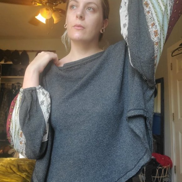 FREE PEOPLE Blossom Thermal Patchwork Sleeves Top - Picture 7 of 8